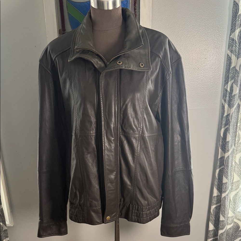 Scully 2 Toned Leather Bomber Jacket SZ Large